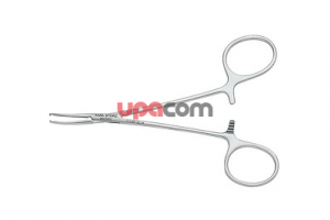 Артериальный зажим по HALSTEAD «Москит», микромодель, загнутый, с зубцами 1 х 2, длина 12.5 см